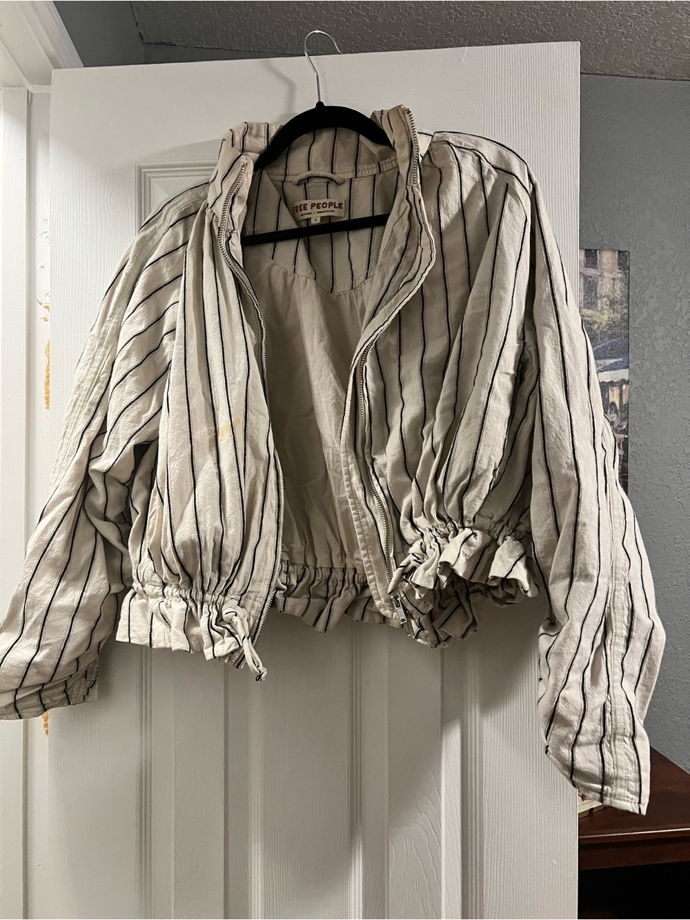 Free People Ivory Combo Striped Drawstring Jacket - Picture 4 of 6